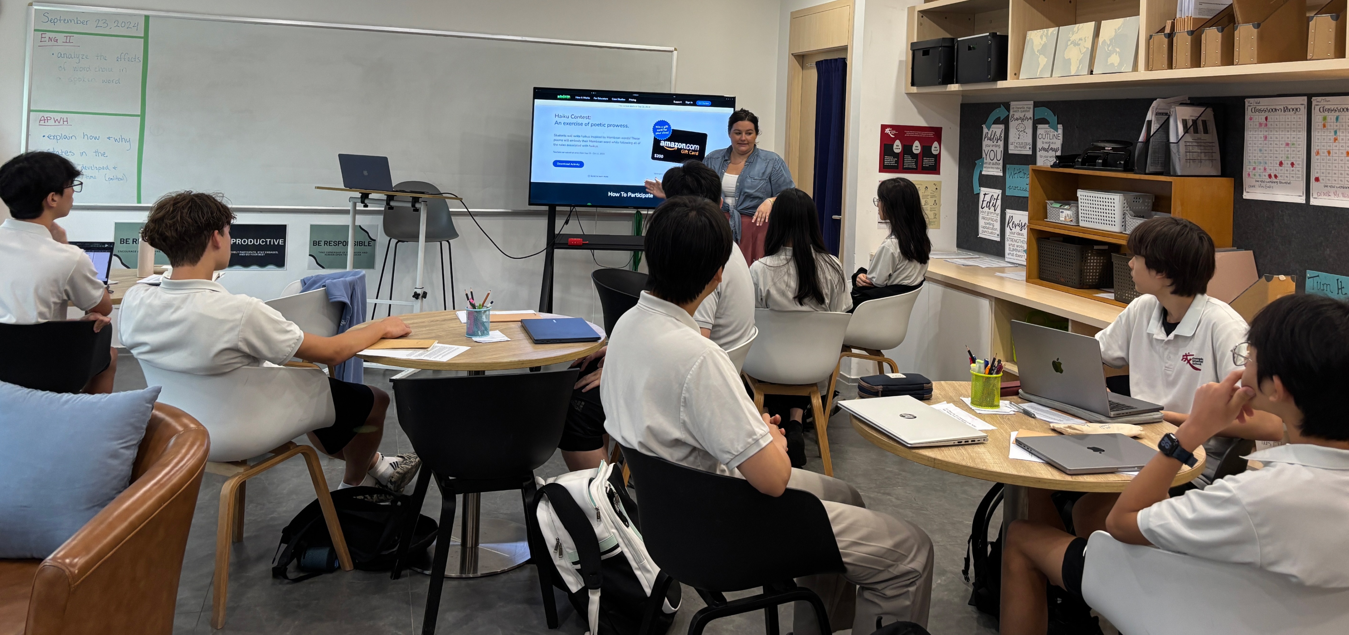 Students using Membean