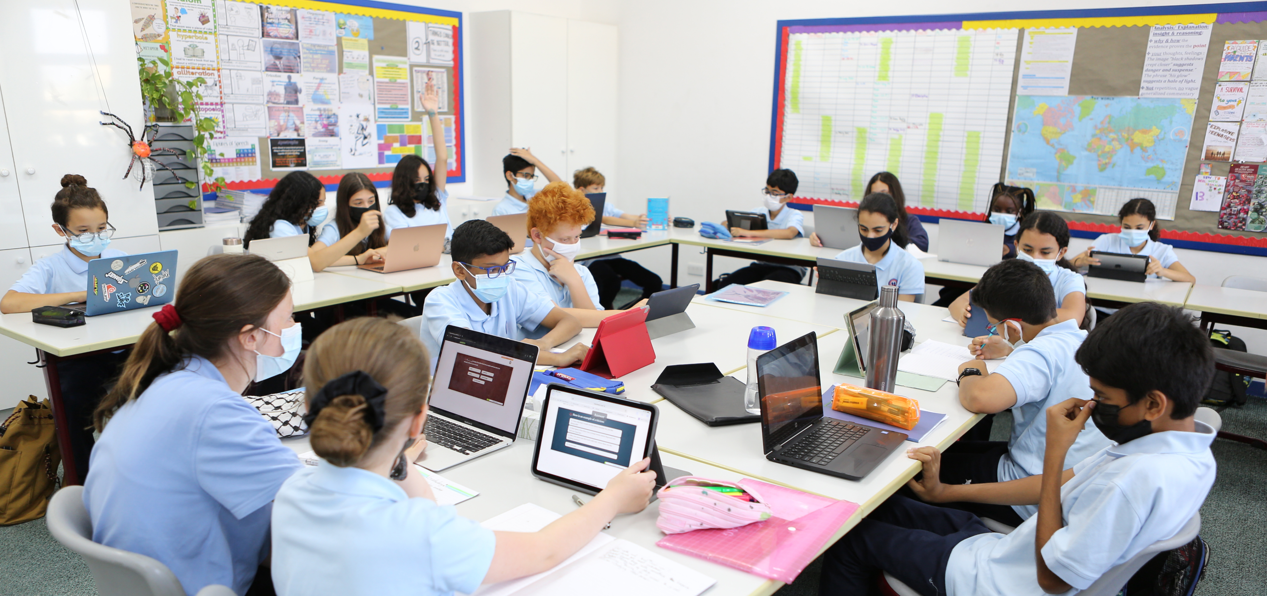 Students using Membean