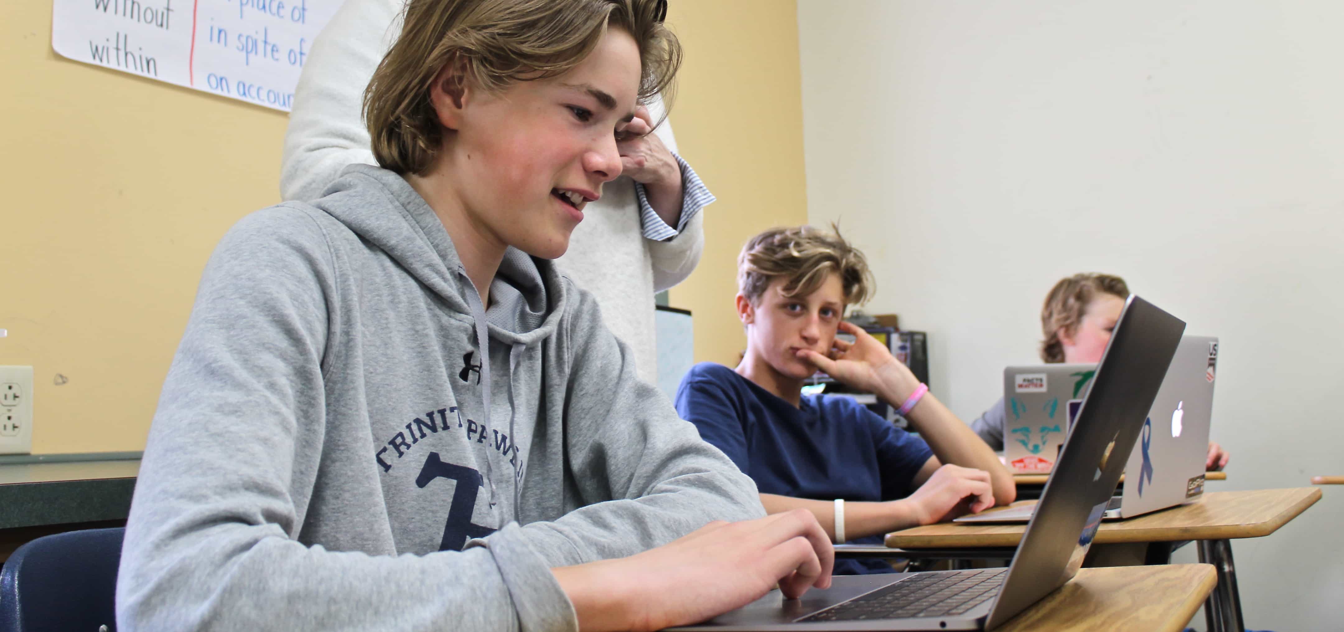 Students using Membean